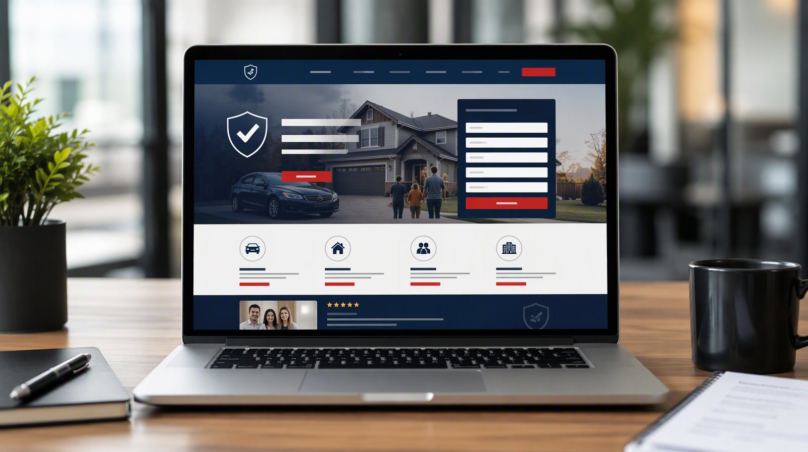 Sample insurance agency website design concept